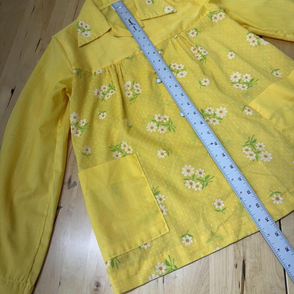 Vintage 1970s‎ Women Blouse Size Small Snap Button Flowers - Picture 5 of 7